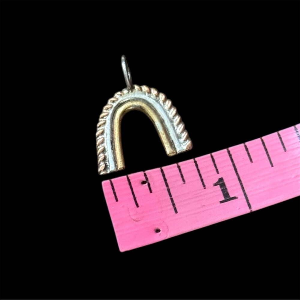 Handcrafted Sterling Silver Mixed Metal Rainbow Charm / Pendant - Picture 4 of 4